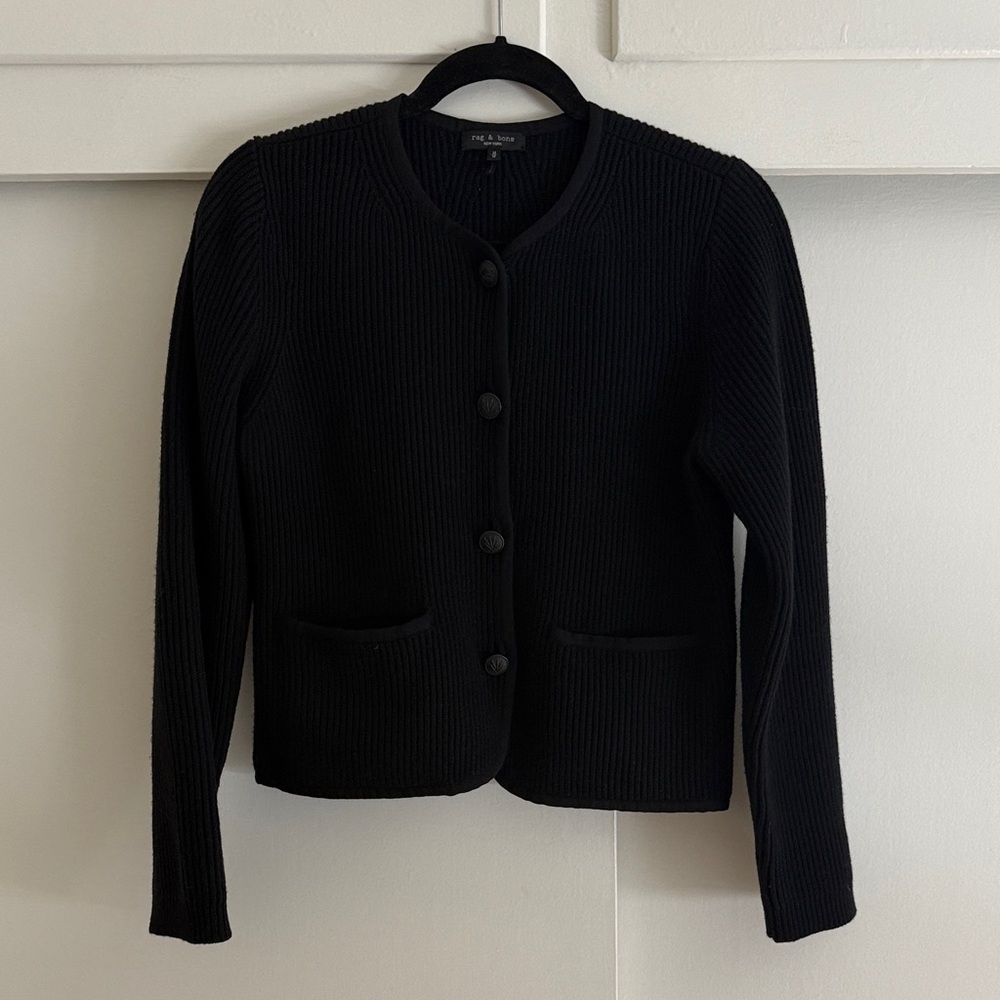 Rag & Bone Black Ribbed Cardigan